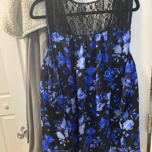 Torrid Black Floral Lace Tank